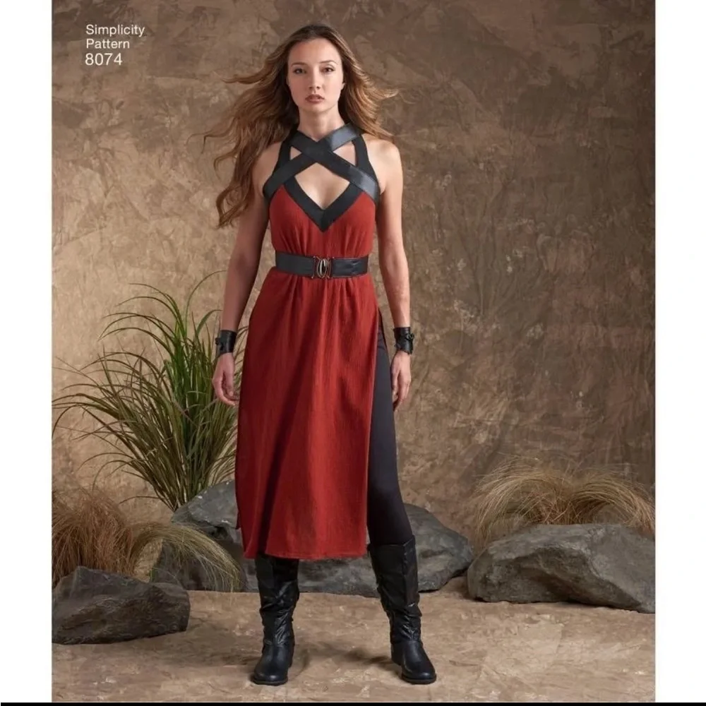 Plus SZ Simplicity 8074 Warrior Costume Sewing Pattern Plus Size 14–22  Cosplay